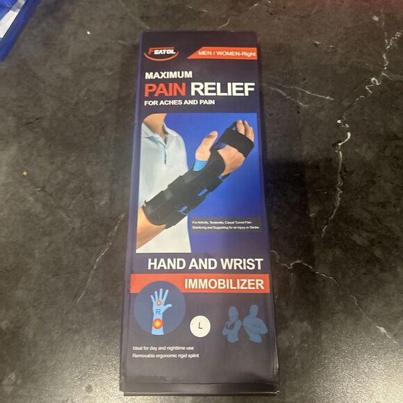 FEATOL Wrist Brace for Carpal Tunnel, Strain. Adjustable Support, L Right - Picture 7 of 7